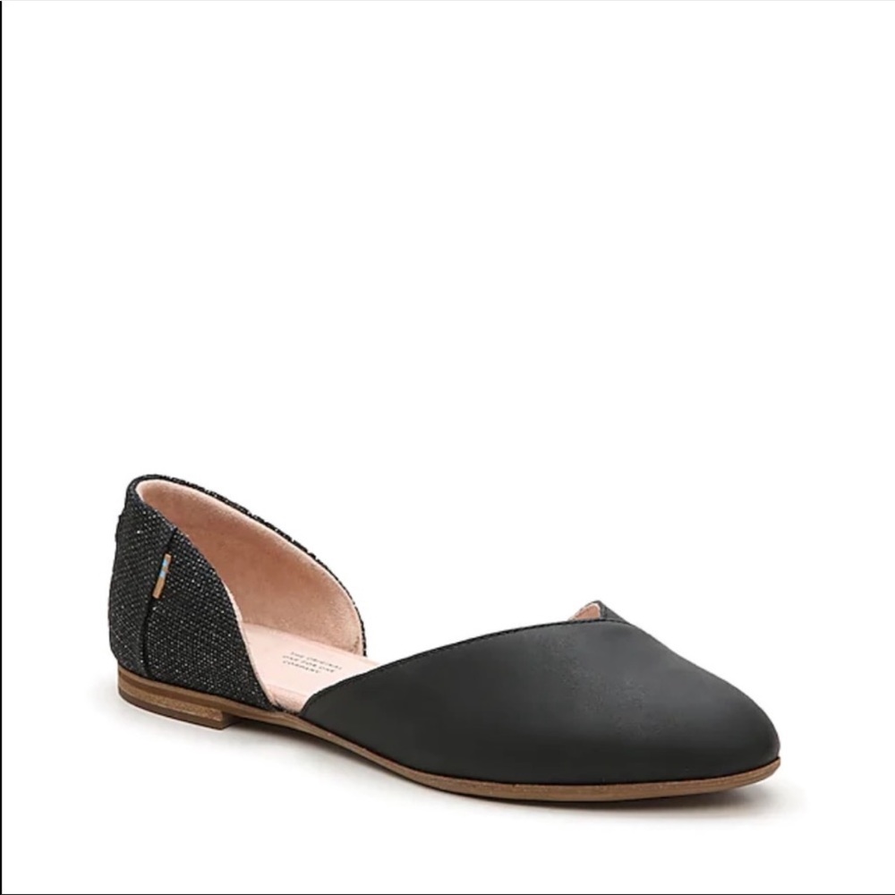 Toms Black and Dark Gray D'Orsay Flats